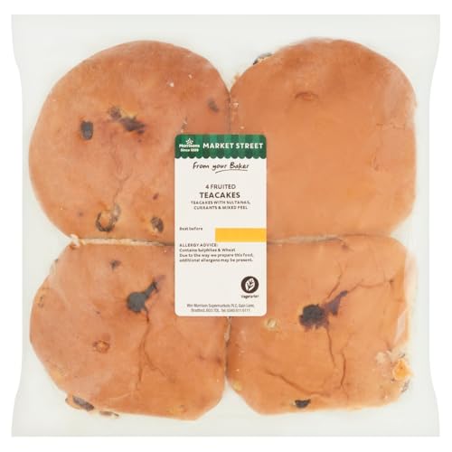 Morrisons Market Street Large Fruited Teacakes 4 Pack