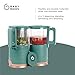 Babymoov Duo Meal Glass Food Maker - Baby Food Processor with Built-in Glass Steamer, Stainless Steel Basket, and Glass Blender (Over 6 Cup Capacity), Dark green