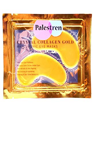 PALESTREN ® Lot de 10 patches gel anti-age/anti-rides - Pour le contour des yeux - Hydratant visage - Doré