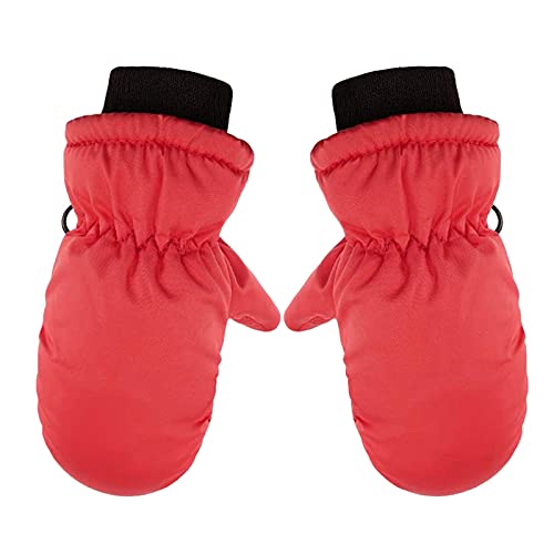 Générique de Ski Enfants Enfant Garçons Filles de Ski Fille Garçon Chaud Hiver Sous Thermique Coupe Vent Respirant Snowboard pour Vélo Équitation Patinage Rouges Enfant En Âge En Âge (Red, One Size)