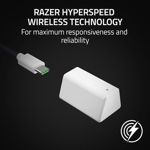 Razer Blackshark V2 Hyperspeed - Kablosuz E-Spor Oyun Kulaklığı Ultra Hafif 280g (Süper Geniş Bant Mikrofon, TriForce Titanyum 50mm Sürücü, Ses Yalıtımlı köpük, 70 saat) Beyaz - Görsel 5