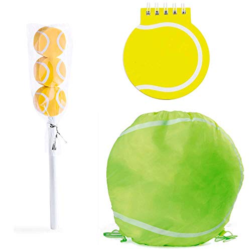 Lote 6 Mochilas, libreta y lápiz con Gomas de borrar diseño Tenis. Regalos para Eventos Infantiles. Detalles Bodas, Comuniones, bautizos, cumpleaños Niños