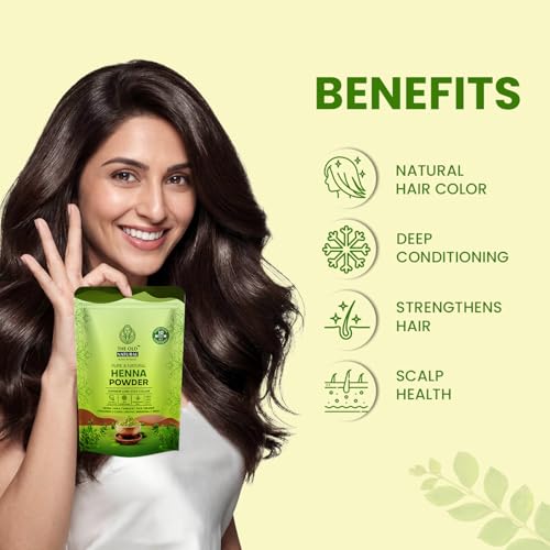 Image of Henna Powder for Hair Color & Hair Growth | 100% Pure Natural Mehndi Powder for Hair & Hands | Chemical Free Hair Conditioner for Strong, Shiny Hair | Herbal Henna for Men & Women - 200g