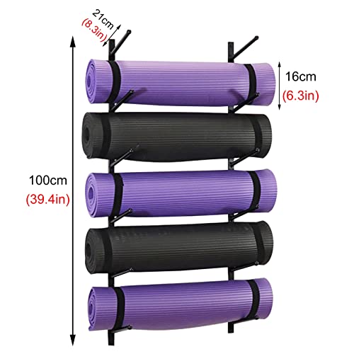 Support tapis de yoga mural en fer : la solution gain de place ajustable