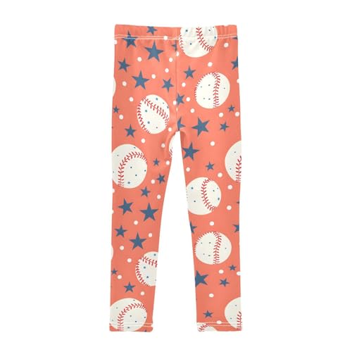 Polka Dots Stars Baseballs Girls Leggings Soft Stretch Workout Yoga Dance Pants for Kids Casual Tights2