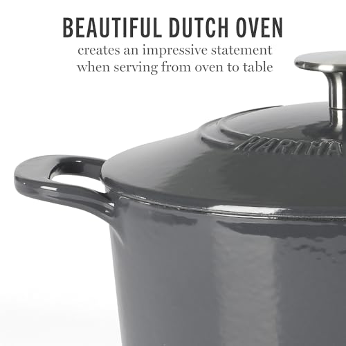 Martha-Stewart-Gatwick-4-Quart-Enamel-Cast-Iron-Dutch-Oven-Grey Martha Stewart Gatwick 4 Quart Enamel Cast Iron Dutch Oven Grey