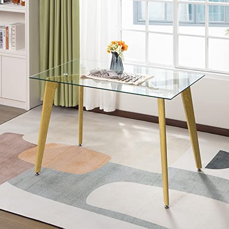 Bacyion Glass Dining Table 47 Inch Kitchen Table Pakistan Ubuy