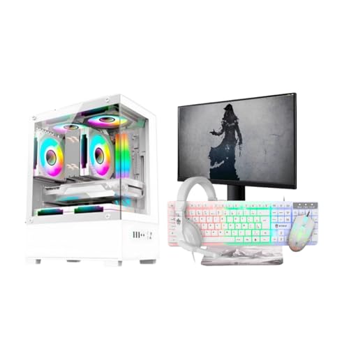 PC Gamer Branco Completo Intel Core i5 Memoria Ram 16GB SSD 240GB Monitor HDMI Kit Gamer