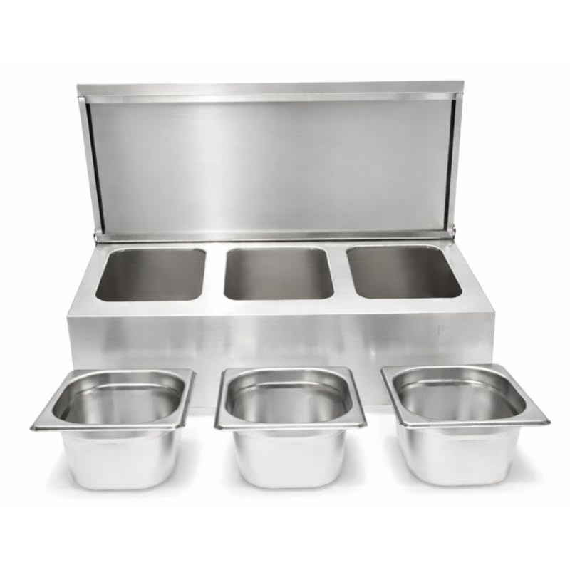 Générique Supporto per vasche Gastro GN 1/6-3 vassoi in acciaio inox incluso