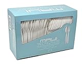 MAUI Plastic Cutlery Combo Set - 100 Forks -100 Spoons - Heavy Duty Disposable Forks and Spoons....