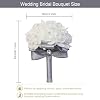 Matoen Wedding Bouquet Bridal Bridesmaid Holding Flowers Foam Roses Artificial Fake Flower Hand Bouquets With Crystals Soft Ribbons - Walmart Supplies