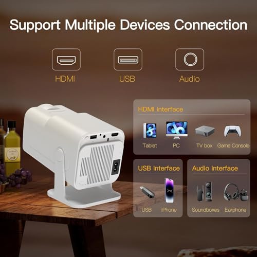 DR.J XBeam Mini Smart Projector by AUN, 270° Rotatable Projector 4K Ultra HD, 1080p Support, 8400L, Android 11 YouTube, Hotstar, PrimeVideos... - Image 5
