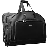 WallyBags 52-inch Framed Tri-Fold Garment Bag with Shoulder Strap and Multiple Accessory Pockets