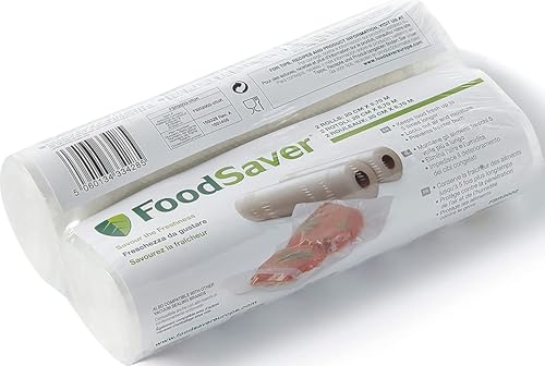 FoodSaver Vakuumierfolienrollen | 20 cm x 6,7 m | BPA-freie Vakuumierfolien für Vakuumiergeräte | 2 x Vakuumierfolienrollen