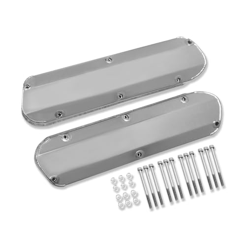 IMOOA Tall Fabricated Valve Covers Long Bolts for Ford SBF 289 302 351W V8 Engines Polished Aluminum