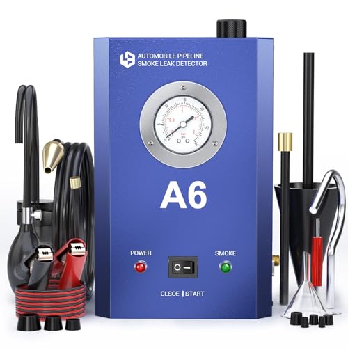 GODIAG 12V DC Smoke Machine Automotive,A6 EVAP Smoke Machine Leak Tester with Digital Pressure Gauge Vacuum Leak Smoke Machine for Motorcycle/Car/Truck, Blue