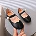 Toddler Flower Girl Dress Shoes Baby Low Heel Mary Jane Flats Party School Wedding Uniform Ballet Flats (Black, 11.5 Little Child)