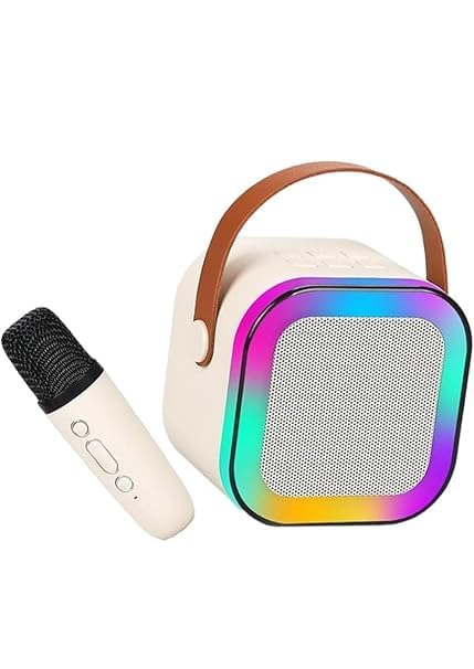 Rechargeable Karaoke Microphone with Speaker – Wireless Bluetooth Singing Mic with LED Lights | Portable Musical Toy & Birthday Gift for Kids-image-45