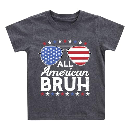 Image of Kids 4th of July Shirt USA Flag Clothes Toddler Boys Girls Children Patriotic Tee Tops 1-7 Years