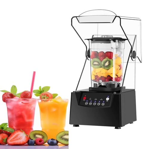 JJENXYYDS Smoothies Maker,Soundproof & Quiet Commercial Blenders,Removable Shield,2000W,67 Oz Capacity,Intelligent 5-Speed Touch Control Perfect for Kitchen,Fruits,Shakes,Smoothies