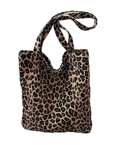 SCJJZ Bolsa de lienzo para mujer, Tote Bag, Estampado de leopardo bolsas de hombro de gran capacidad, bolso impermeable para el trabajo, escuela, compras, viajes, universidad