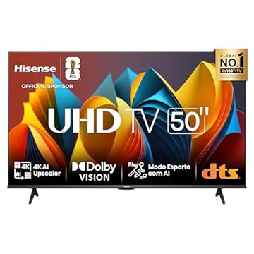 Hisense Smart TV UHD 4K DLED 50" Polegadas 50A6K com HDR10+ Dolby Vision Game Mode Controle por Voz Alexa Built-In AirPlay