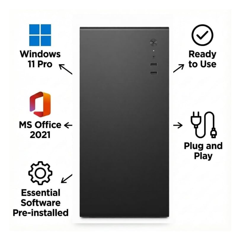 Image of CPU i7 Desktop PC (Core i7-4th II 16GB RAM II 512GB SSD II Licenced Win 11 Pro II Office 2021 II 5G WiFi & Bluetooth v5.0 II USB 3.0 II Copper Fan)
