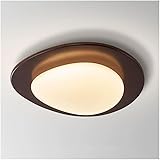 VERSLEH LED 3-Color Dimming Ceiling Lamp, Creative Flush Mount Light with 3000-6000K Adjustable Color Temperature, Minimalist for Hallway, Bedroom, Balcony Lighting Fixtures(Walnut Wood,58cm)