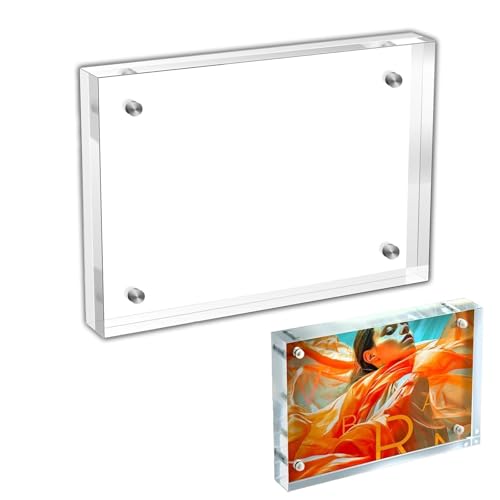 Mini Bilderrahmen, 6 x 9 cm Magnetischer Kleine Bilderrahmen Klein, Transparenter Doppelseitige...