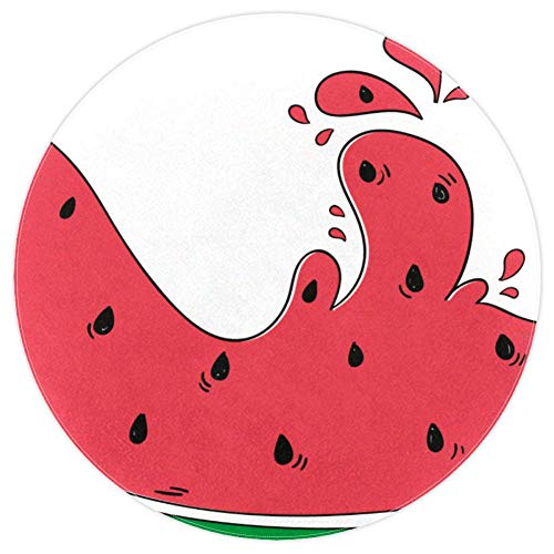 Tapis rond pastèque multicolore au tissu polyester doux et confortable
