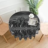 Design imprimé éléphant africain : cette nappe ronde attrayante dispose d'une impression d'éléphant africain sur toute la surface, offrant un look audacieux et artistique qui améliore votre décoration de cuisine, table à manger ou table basse avec un charme festif.