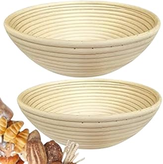 10 Inch Round Bread Banneton Proofing Basket Set of 2 Sourdough Proofing Basket kit for Artisanal Baking – Bread Making Tools For Professional & Home Bakers (10 inch round- 2 pack)