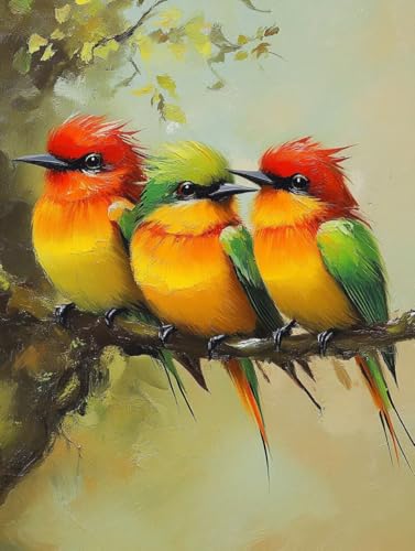 Loisirs Créatifs Adultes Broderie Diamant Oiseau : Kit Point de Croix 5D 70x95cm
