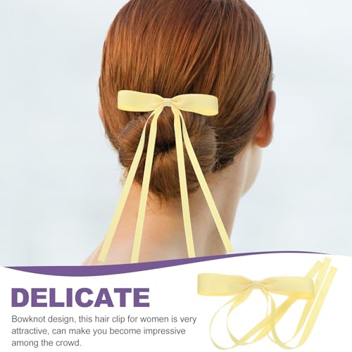 Pinza Lazo Grande de Encaje Amarillo para Mujer miniatura 2