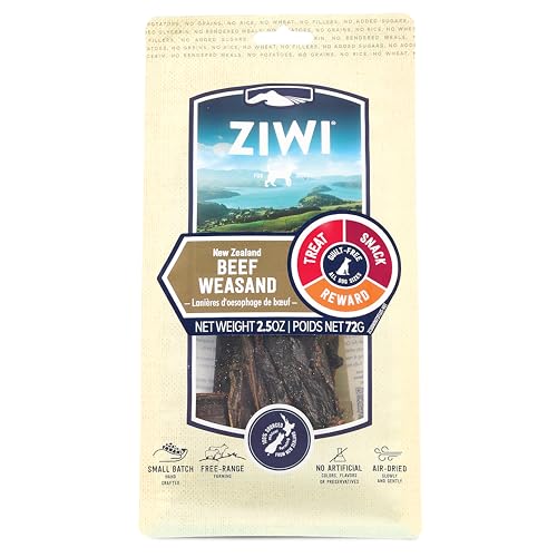 ZIWI Dog Chews and Treats – Beef Weasand - All Natural, Air-Dried, Single Protein, Grain-free, High-Value Treat, Snack, Reward 2.5 Ounce (Pack of 1)