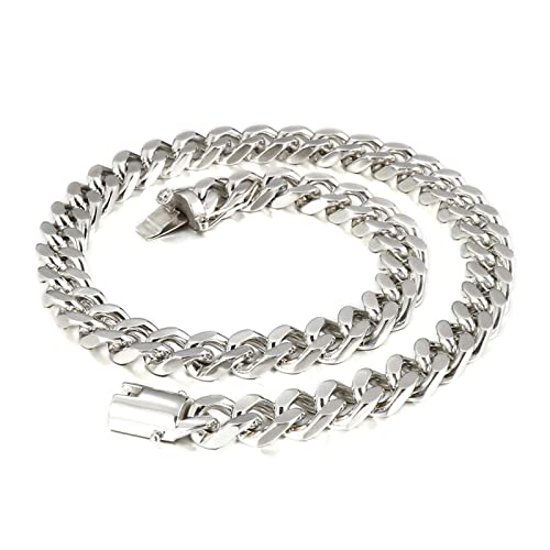 Chaîne maille gourmette en acier inoxydable de 12mm de largeur une finition or ou argent durable