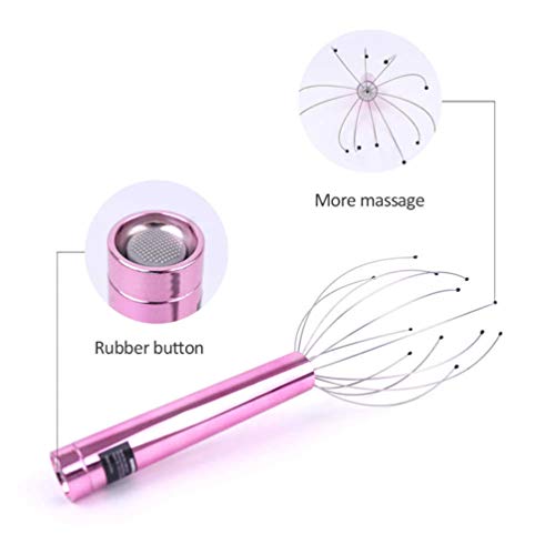 Exceart Head Scalp Scratcher Electric Hand Held Therapeutic Claw Head Massager Steel Wire Tingler For Home Spa Relief And Relaxation Stimulation (Rosy) #TOP5