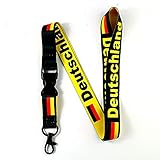 EASTEX Deutschland Germany Flag Lanyard Keychain - German Lanyards for Keys Badges ID Fob Passport - Black and Yellow ID Card Holder Keychain for Women Men - Germany Gift Souvenir (1 Lanyard)