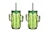 Dream Hogar Pack 2 tarros Cristal 450ml asa Pajita Cactus 7x11x14 cm