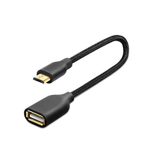Micro USB 2.0 OTG Cable, OKRAY 0.52Ft / 16cm Braided On The Go Adapter A Female to Micro B Male Compatible Samsung S7 S6 Edge S4 S3, Android or Windows Smart Phones / Tablets with OTG Function