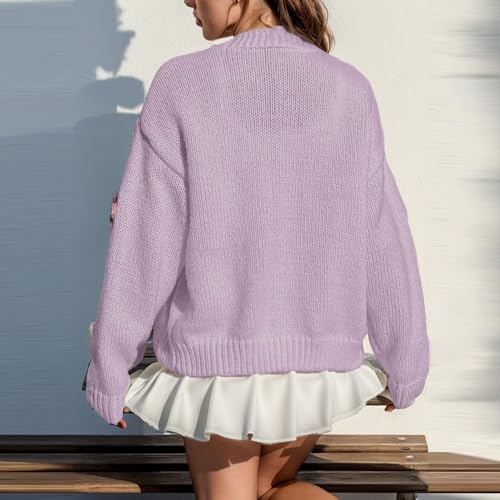 Image of FindThy Women's Cute Floral Print Cardigan Long Sleeve Button Up Cardigans Sweaters