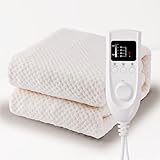 電気毛布 掛け敷き兼用 80x140cm 電気毛布 敷き 洗える電気敷毛布 キャンプ オフィス 車中泊 ギフト 5段階温度調整 省エネ プレゼントシングルサイズ電気ブランケット電気 掛け 毛布 2年間の保証 清掃の容易さ収納やすい 自宅 LED100C-YK03 白ベビーフリース