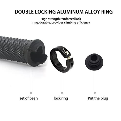 Miniatura 3 de Beilan 1 Par De Manillar De Bicicleta De Bloqueo Bloqueo-En La Manija De La Bicicleta Anti-Deslizante Apretones Doble Bloqueo En Los Puños De Bloqueo De Aluminio Negro