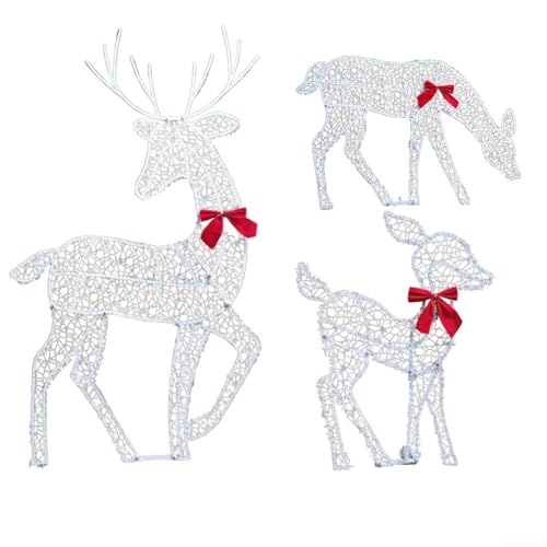 ComfyHarbor Beleuchtetes Weihnachtsrentier Deko-Set für den...