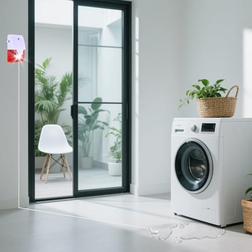 Wasser-Leck-Detektor mit Dual-Sonde, 5M pro Sonde Kabel, Max 120 dB einstellbare akustische & visuelle Wasser-Sensor, Wasser-Alarm für Haus Wasser-Tank/Aquarium/Schwimmbad/Basement/Untergrund/Flut