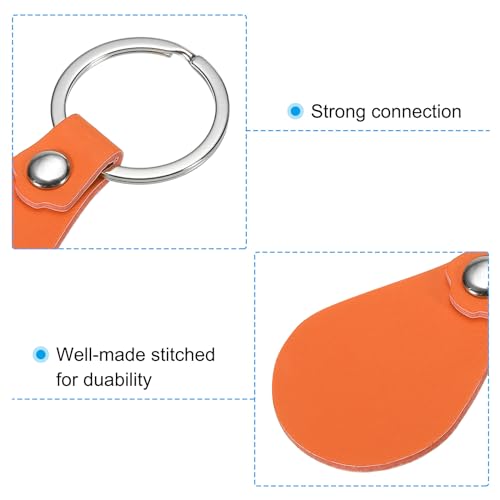 PATIKIL Leather Key Fob Kit, 30 Pack Orange PU Leather Key Fobs with Rivets and Key Rings - Image 4