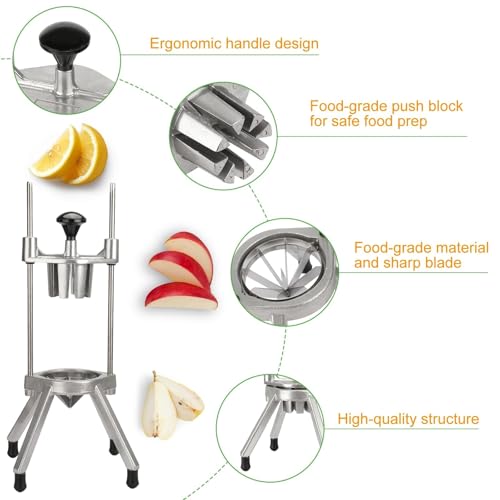 Cortador de frutas comercial, cortador de limón/lima resistente de 8 secciones con hoja de acero inoxidable para bares, restaurantes, fiestas y herramientas de cocina
