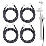 BadeStern Brausenschläuche: 4er-Set flexible Silikon-Duschschläuche, Verdrehschutz,2Meter,schwarz