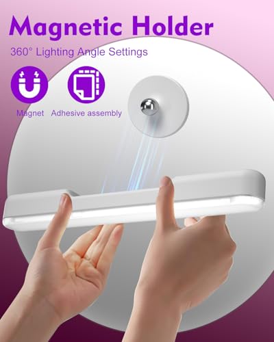 Rinfency Makeup Mirror Lights Stick On Mirror, 4000mAH Rechargeable Battery Operated Dressing Table Lights, Touch Make Up Vanity Lights, Screw-Free Portable LED Lamp Bathroom Lighting USB Light Bulb - Cosy Home Interiors Rinfency Makeup Mirror Lights Stick On Mirror, 4000mAH Rechargeable Battery Operated Dressing Table Lights, Touch Make Up Vanity Lights, Screw-Free Portable LED Lamp Bathroom Lighting USB Light Bulb - Image 5