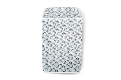 Image of Stylista PVC Washing Machine Cover Compatible for IFB 7 KG Fully-Automatic Top Loading TL-REGS 7.0KG AQUA, Waterproof and Dustproof, Floral Pattern Light Gray